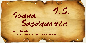 Ivana Sazdanović vizit kartica
